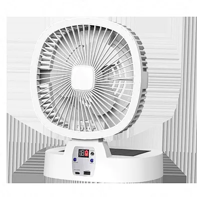 2024 new Portable Desk Mini Square Usb Powered Folding Ch Solar Camping Light Fan And Powerbank