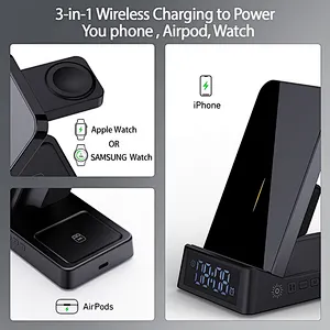 2023 HOT SELLING 3 In 1 Multifunction wireless charger  High Quality Desktop Wireless Charger with holder