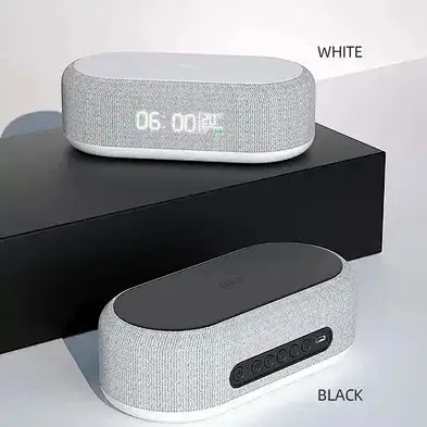 Alarm Clock 5 In 1 With  Speaker Temperature  Wireless Charger  intelligent protection automatically cut off when ful