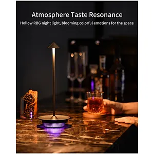 2024 metal material Usb Charging Led Desk Lamp With Alarm Clock Rechargeable