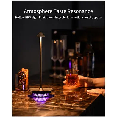 2024 metal material Usb Charging Led Desk Lamp With Alarm Clock Rechargeable