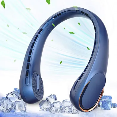 Hot sale multifunction outdoor neck fan Portable usb small  Cold Air Plastic White Neck Fan 2024 hanging cooling fan