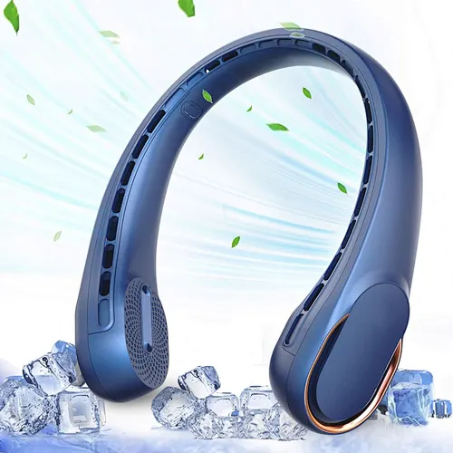 Hot sale multifunction outdoor neck fan Portable usb small  Cold Air Plastic White Neck Fan 2024 hanging cooling fan