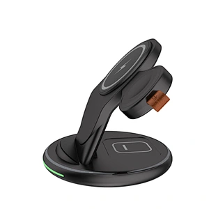 2024 NEW design 3 in 1 multifunction high quality Qi 15W Magnetic Dock Stand 3 In 1 Wireless Charger Station