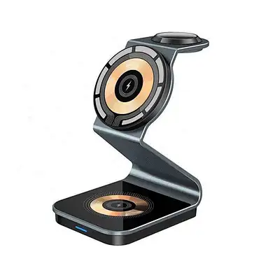 Transparent 3-In-1 Watch Qi For phone Stand 3 In 1 Wireless Charger