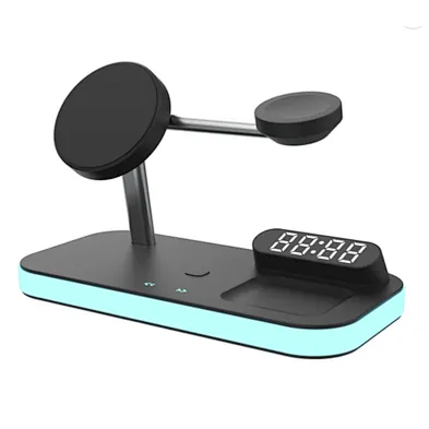 Multifunction Led Magnetic Holder Desk Lamp Night Light With alarm clock Wireless Charger For phone