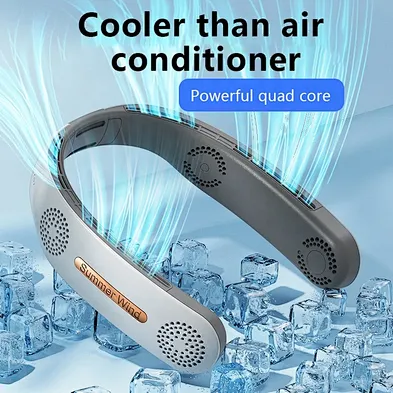 Usb Neck Free Personal Hanging Portable Rechargeable Wearable New Summer Hand Design Lazy Air Cooling Outdoor 2400Mah Mini Fan