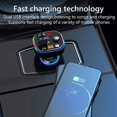 Dual Usb 3.1A multifunction  Charger  Player Handsfree Kit Adapter Fast Charging  Fm Transmitter New Post Car Charger Mp3 Player