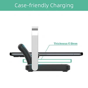 Mobile Phone Charging 3 In 1 For 15W Output Station Foldable Dock Qi  Phones Night Light 3-In-1 Wireless Charger