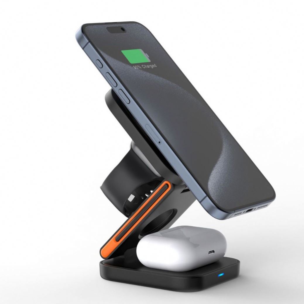 2024 New multifunction high quality Aluminium 3-In-1 Aluminum Alloy 3 In 1 Magnetic Wireless Charger