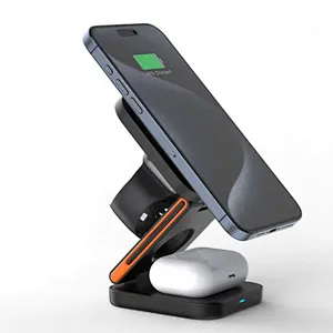 2024 New multifunction high quality Aluminium 3-In-1 Aluminum Alloy 3 In 1 Magnetic Wireless Charger