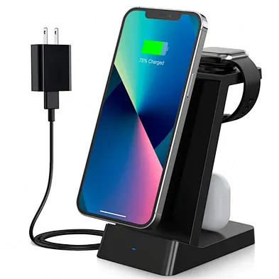 Multifunction Qi 3In1 Wireless Charger Phone Holder Quick Charging Custom Wireless Charger For Phone Watch Earphones