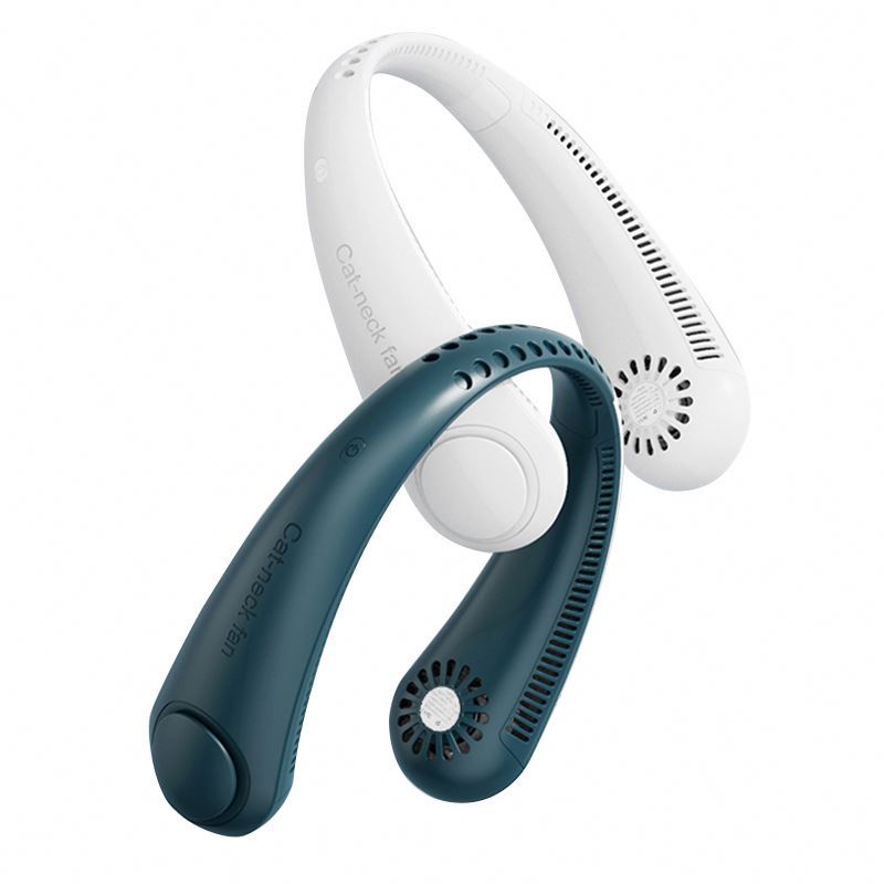 Portable Bladeless lazy mute mini USB Rechargeable new leafless Sports Fan Storage Three-speed Wind for Summer hanging neck fan