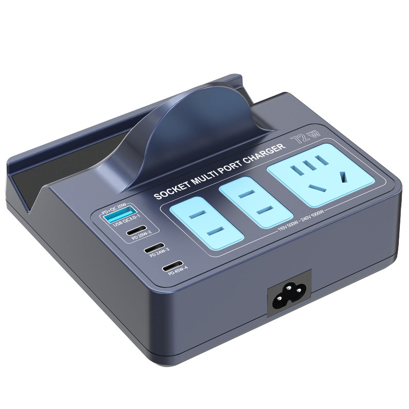 2024 new high quality multifunction wireless charger Desktop 5 Ports Extension Socket With Wirelesssocket multiport charger