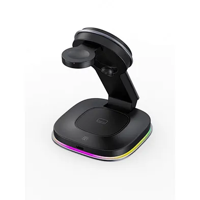 2024 best sale Magnetic Fast 15W 3 In 1 Foldable Wireless Charger with night light multifunction wireless charger