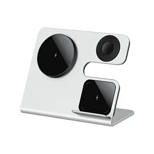 2024 new multifunction wireless aluminum alloy  Magnetic Smartphone Wireless Charger 3 In 1 First Station Stand