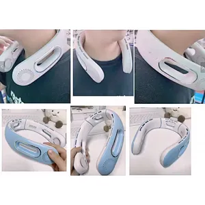 Factory Wholesale Fashion Design Summer Neck Bladeless Rechargeable Long Battery Life Cooling Neck Fan Personal  Low Noise Fan
