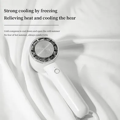 2024 Mini Portable Fan Air Conditioner 2000mAh Battery Wireless Rechargeable Cold Compress Handheld Fan