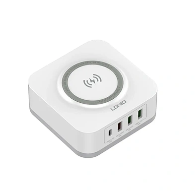 JEDI 2023 New Desktop Charge Stand 4 Ports USB Type C Mobile Phone PD QC3.0 Wireless Charger For Laptop