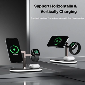 4 in 1 table lamp wireless charger led desk lamp light with wireless charger for smart phone earphone and smart watch UD23