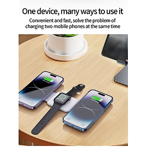 2024 new Fast Foldable Magnetic Wir Foldable 3 In 1 Wireless Charger Station Qi 15W Fast charging