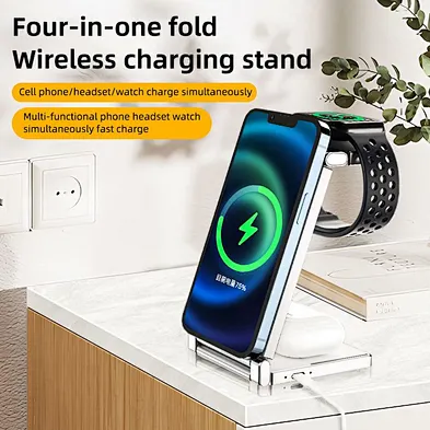 3 In 1 Chargers High Quality Desktop wireless Hot Selling C Multifunction Qiwireless Fast Charging New Creative Wireless Charger