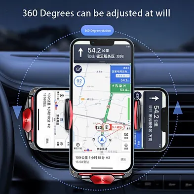 2024 A6 15W Transparent Intelligent Induction Wireless magnetic car Charger station smart sensor cell phone holder