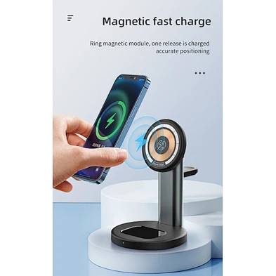 2024 transparent high quality Foldable Magnetic & 2024 Mobile Phone Fast 3 In 1 Wireless Charger Stand