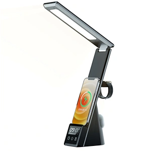 2021 15w table led night light phone wireless charger lamp clock for watch earphones HL5530