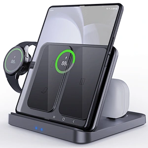 5 In1 Charging Foldable Mobile Phone  5 In 1 Multi Devices 15W Fast Wireless Charger