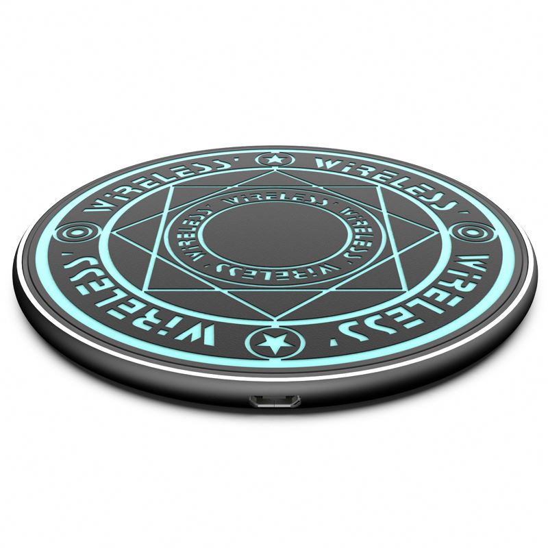 factory good quality best price Array Round 10W Light LED Phone Mini Charger Qi Glowing Action Magic Circle Wireless Charger
