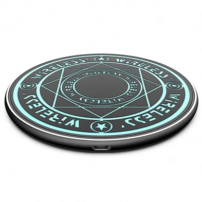 factory good quality best price Array Round 10W Light LED Phone Mini Charger Qi Glowing Action Magic Circle Wireless Charger