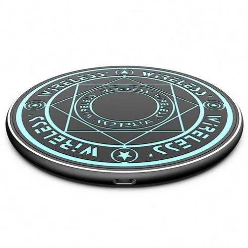 factory good quality best price Array Round 10W Light LED Phone Mini Charger Qi Glowing Action Magic Circle Wireless Charger