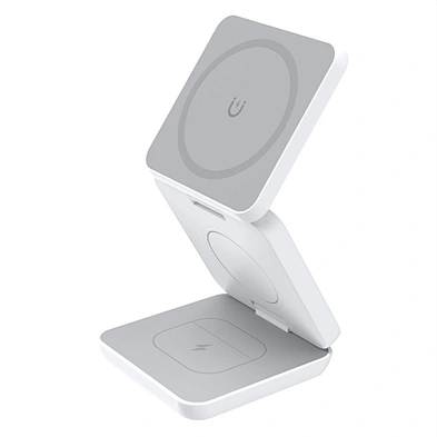 portable Foldable vertical 3-In-1 Fast Folding Stand Earphones Watches Smart Magnetic Wireless Charger aluminium for smartphone