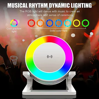 Speaker Light Stand With Phone Rgb Night Stereo Bt Qi 15W Fast Charge Multifunction High Quality Wireless Charger