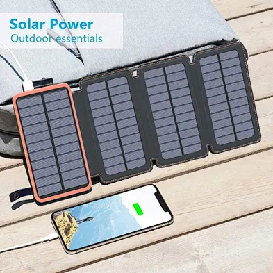 Folding Solar Charger Panel Powerbank 20000mah 25000mah 30000mah Outdoor Solar Power Bank