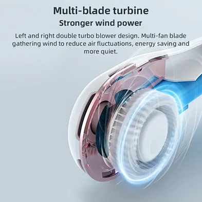 HOT SALE 2024 trending new product rgb multifunction neck fan portable  with led display