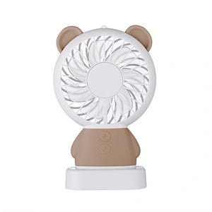 cute rabbit pocket slim fan hand-held rechargeable mini fan USB fan with rainbow light for children
