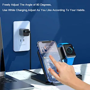 Magnetic Charger Foldable 3 In 1 Wireless Charger Station Qi 15W Fast wireless charger