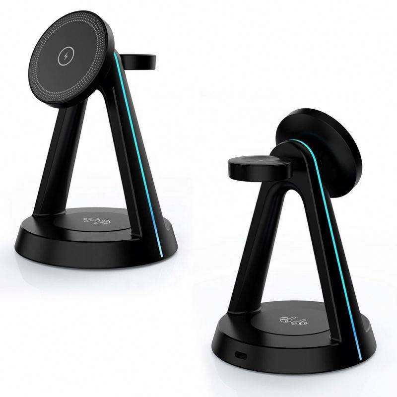 3 In 1 Charging Phone Holder Magnetic 3 In 1 Wireless Charger Stand with night light