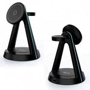 3 In 1 Charging Phone Holder Magnetic 3 In 1 Wireless Charger Stand with night light