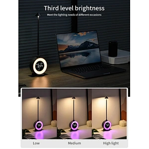 Table Lamp Dual Light Metal Smart Digital Desk Clocks For Home Wake Up Natural Sound Adjustment Night Portable Led Alarm Clockss