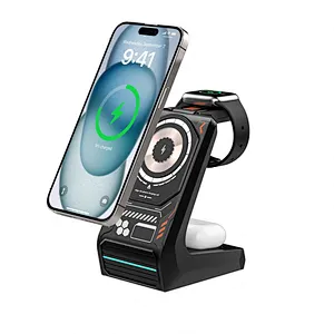 15W 3 in 1 Magnetic Wireless Charger Stand    Fast Charging Dock Station multifunction wireless charger