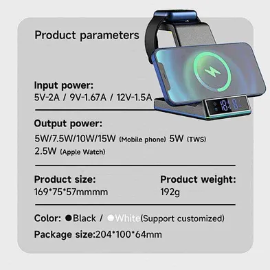 3-In-1 3 In 1 Foldable Magnetic Wireless Charger for Phone