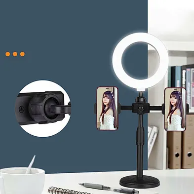 Top Selling Mobile Phone Clip Live Broadcast Desktop Mobile Phone Holder With Supplementary Light Integrated Mobile Phone Holder