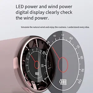 2024 New Desktop Mini Portable violent bladeless turbine high speed small handheld fan speed LED intelligent digital display