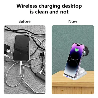2024 hot sale wireless charger Fast Mobile Phone 3 In 1 Charge Dock 3In1 Wireless Charger Stand