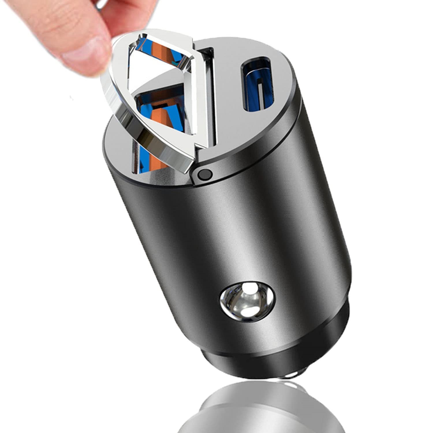 Pull Ring Design 2022 Hot Selling H06 Mini Stealth Car Adapter All Metal 30W Fast USB PD Charger