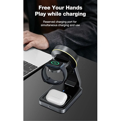 JEDI W79 15W Magnetic Wireless Charger Stand With 3 In 1 Phone Holder