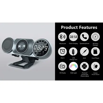 With Alarm Clock Speaker 3 In 1 Hot Selling Desktop Wireless Charger
